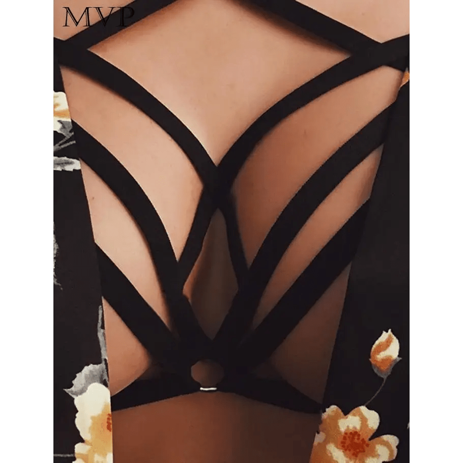 Elegant Diamond Shaped Chest Harness with Gothic Romantic Flair - Cosparty