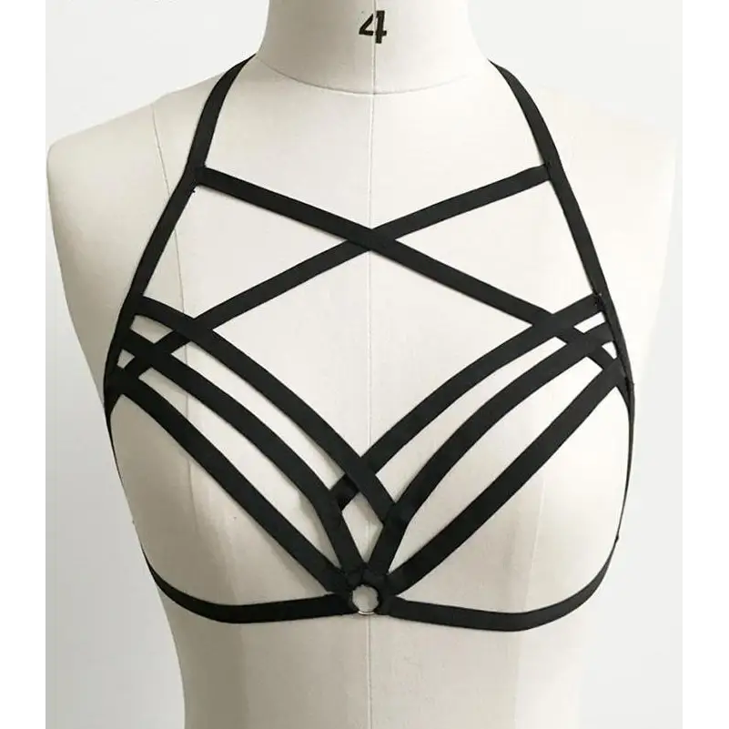 Elegant Diamond Shaped Chest Harness with Gothic Romantic Flair - harness