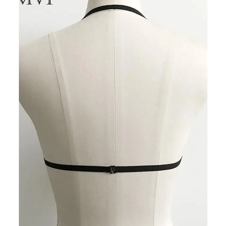 Elegant Diamond Shaped Chest Harness with Gothic Romantic Flair - Cosparty