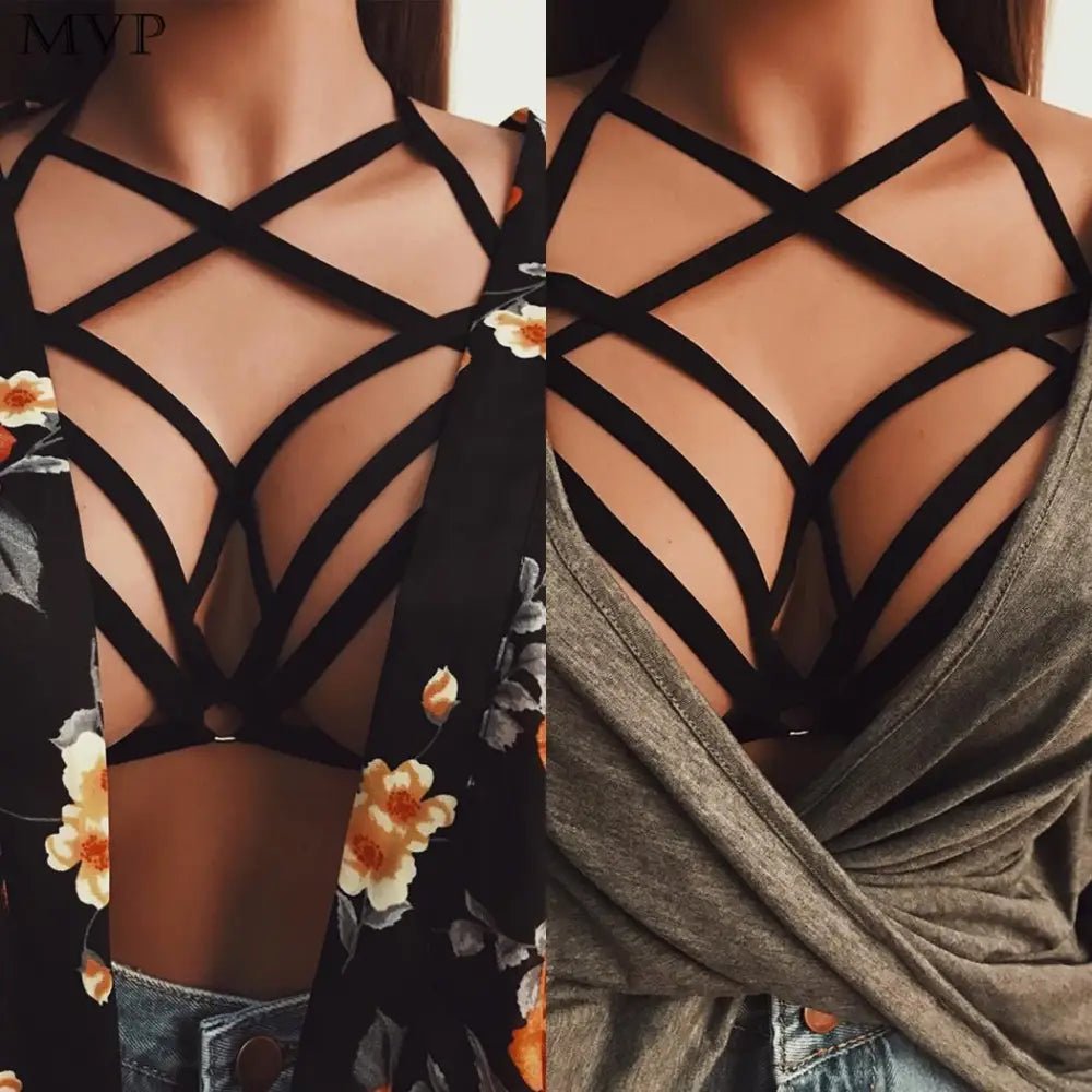 Elegant Diamond Shaped Chest Harness with Gothic Romantic Flair - Cosparty