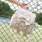 Elegant Durable Material Backpack with Cute Ruffles and Cat Ears - backpack