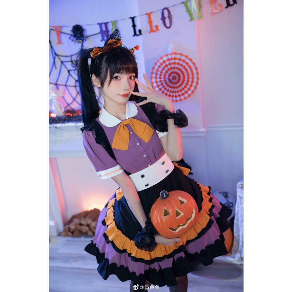Elegant Halloween Themed Pastel Goth Lolita Dress for Kawaii Babes - Cosparty