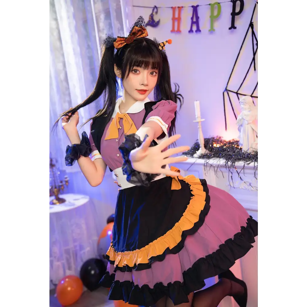 Elegant Halloween Themed Pastel Goth Lolita Dress for Kawaii Babes - Dresses