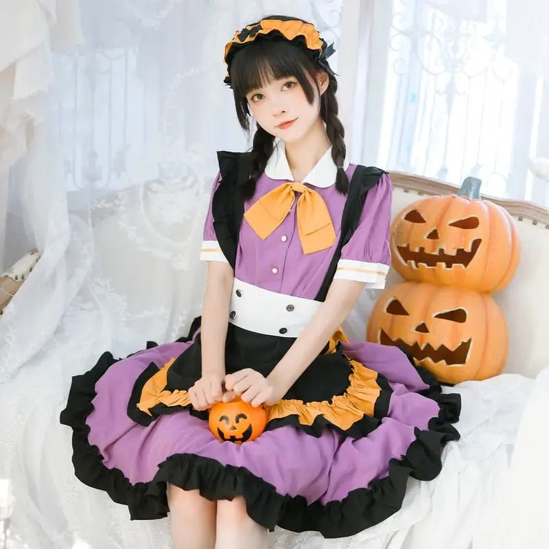 Elegant Halloween Themed Pastel Goth Lolita Dress for Kawaii Babes - Dresses