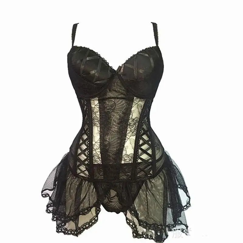 Elegant Lace and Tulle Bodysuit for a Princess - Like Style - Cosparty