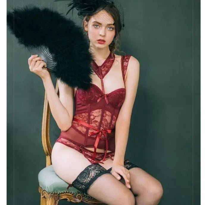 Elegant Lace Bra and Panty Set with Gorgeous Hand - Details Including Silk Ribbons - Cosparty