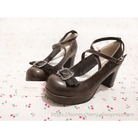Elegant Lolita Block - Heeled Shoes with Bow Embellishments - Cosparty