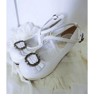 Elegant Lolita Block - Heeled Shoes with Bow Embellishments - Cosparty