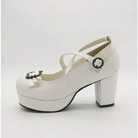 Elegant Lolita Block - Heeled Shoes with Bow Embellishments - Cosparty