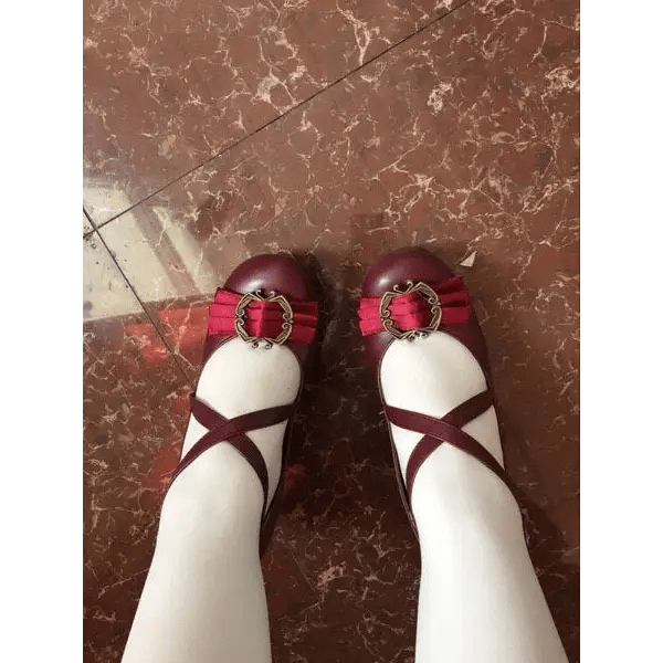 Elegant Lolita Block - Heeled Shoes with Bow Embellishments - Cosparty
