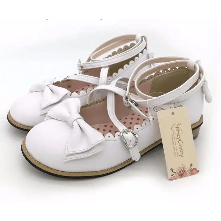 Elegant Lolita Shoes with Comfy Low Heel and Secure Buckle - Cosparty