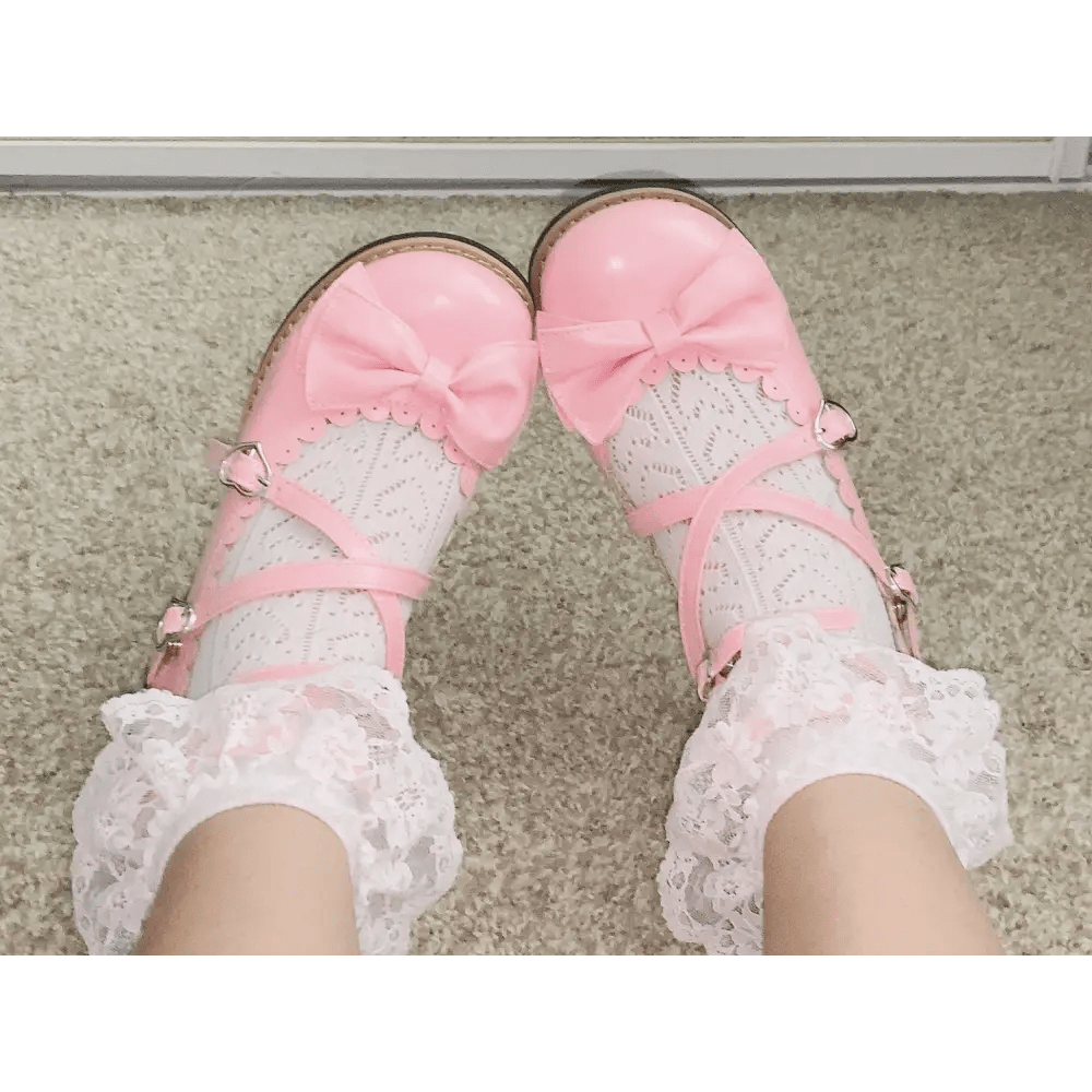 Elegant Lolita Shoes with Comfy Low Heel and Secure Buckle - Cosparty