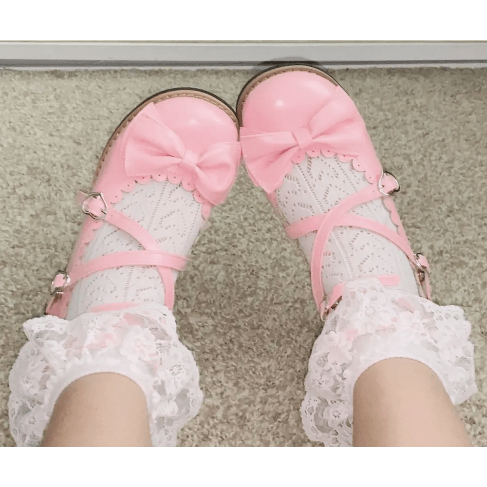 Elegant Lolita Shoes with Comfy Low Heel and Secure Buckle - Cosparty