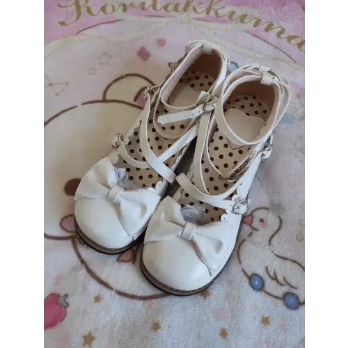 Elegant Lolita Shoes with Comfy Low Heel and Secure Buckle - Cosparty
