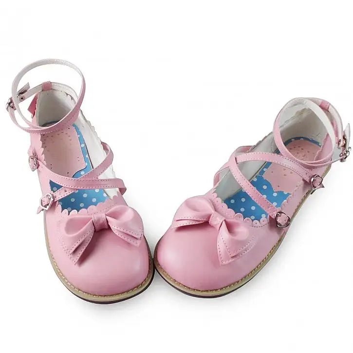 Elegant Lolita Shoes with Comfy Low Heel and Secure Buckle - Cosparty
