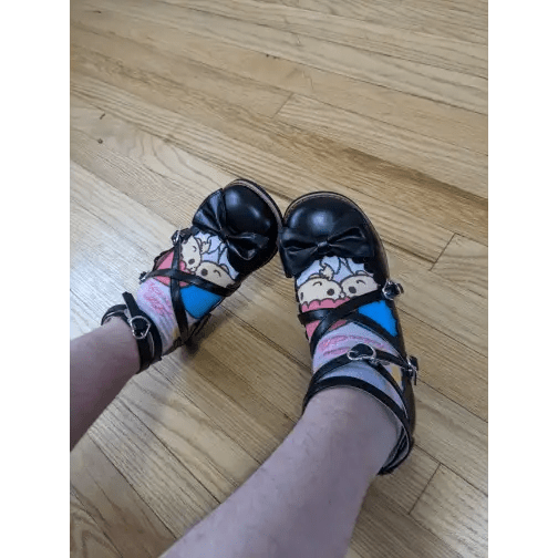 Elegant Lolita Shoes with Comfy Low Heel and Secure Buckle - Cosparty