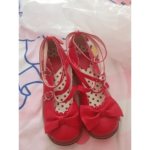 Elegant Lolita Shoes with Comfy Low Heel and Secure Buckle - Cosparty