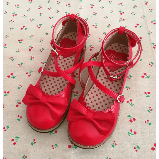 Elegant Lolita Shoes with Comfy Low Heel and Secure Buckle - Cosparty