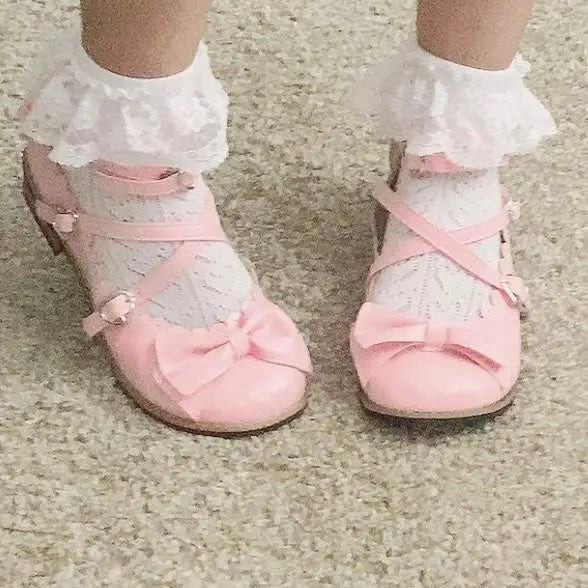 Elegant Lolita Shoes with Comfy Low Heel and Secure Buckle - Cosparty