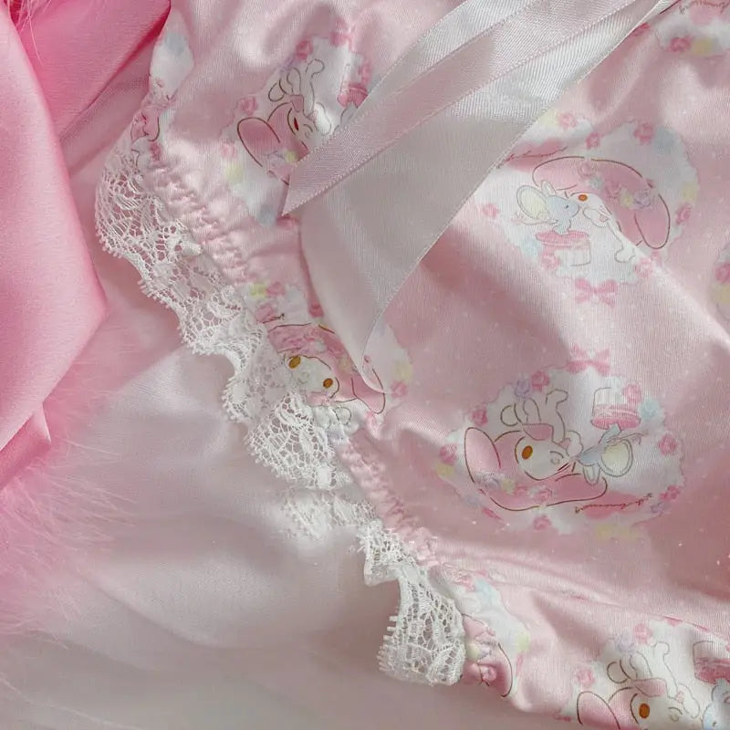 Elegant My Melody Panties with Satin and Lace Details - undies