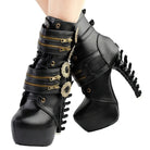 Elegant Steampunk Boots with Clockwork Wheels and Brass Accents - Cosparty