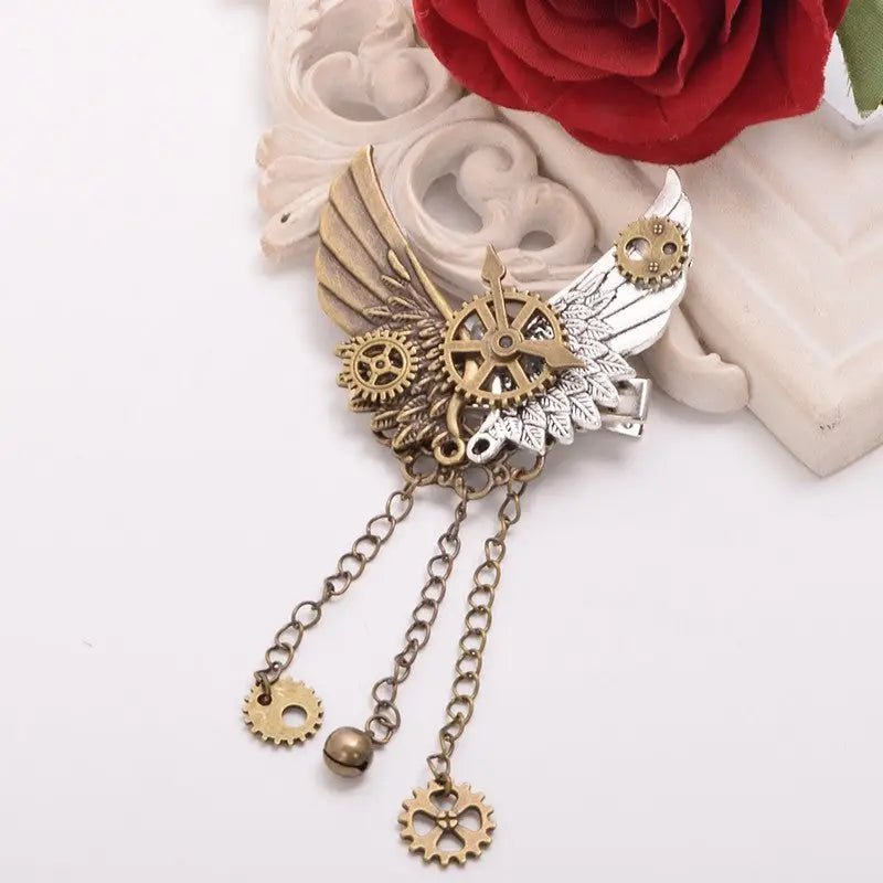 Elegant Steampunk Hair Accessory with Copper and Brass Design - Cosparty