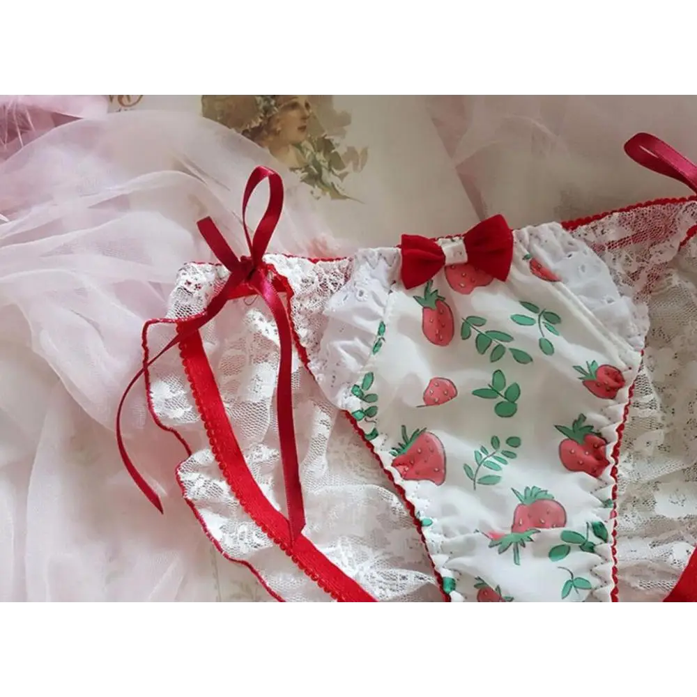 Elegant Strawberry Panties with Exquisite Details - underwear