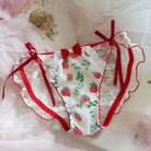 Elegant Strawberry Panties with Exquisite Details - M - underwear