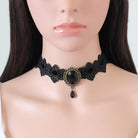 Elegant Victorian Style Choker Necklace with Gold Hardware - Necklace