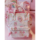 Elegant White Pink Bunny Backpack for Quality and Durability - backpack