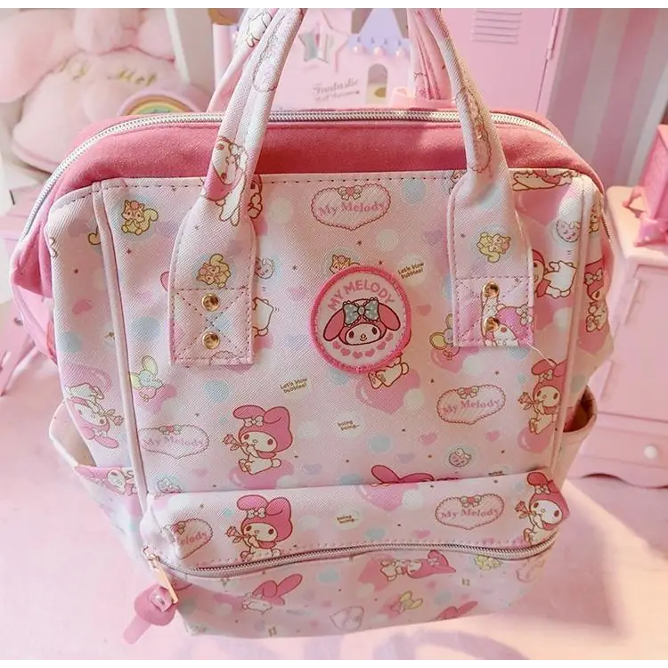 Elegant White Pink Bunny Backpack for Quality and Durability - backpack