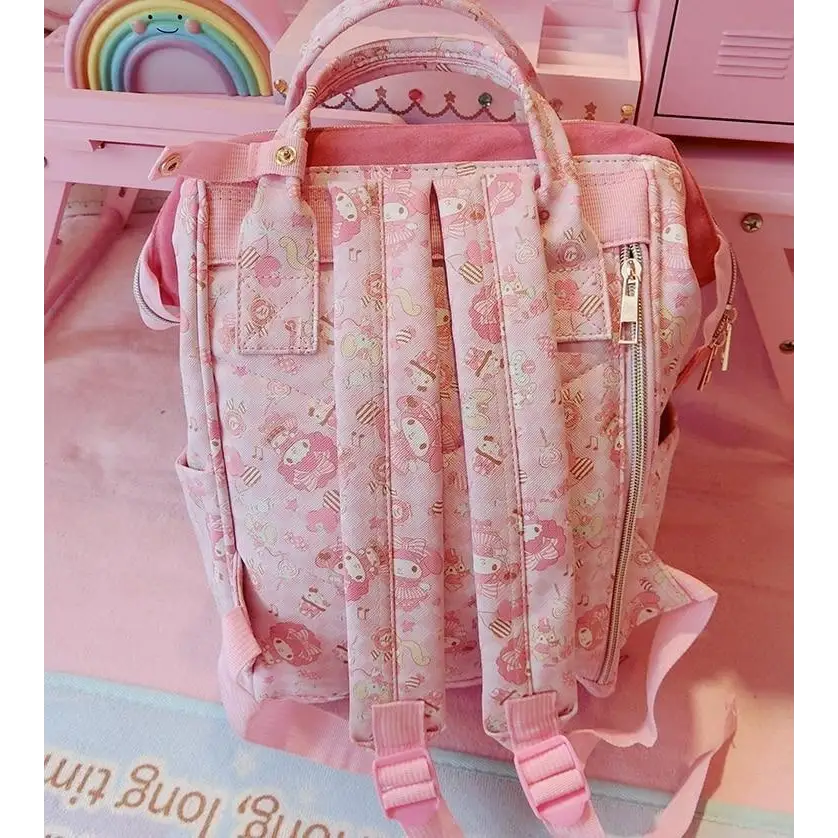 Elegant White Pink Bunny Backpack for Quality and Durability - backpack