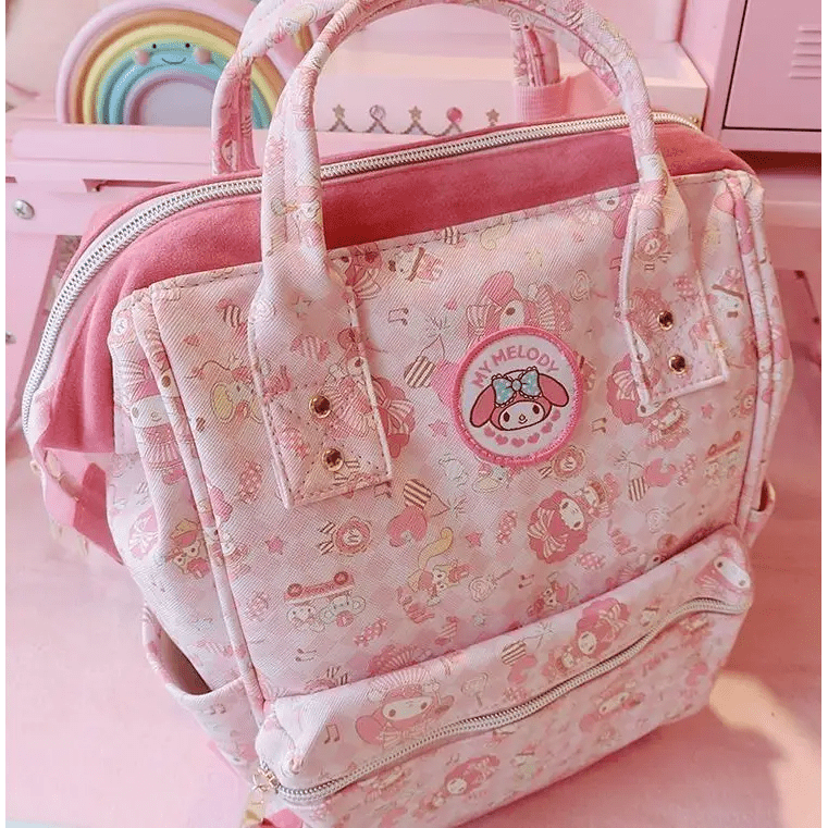 Elegant White Pink Bunny Backpack for Quality and Durability - Cosparty