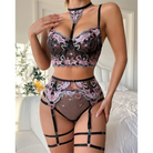 Enamored Lingerie Set for Playful Charm and Pastel Goth Allure - lingerie