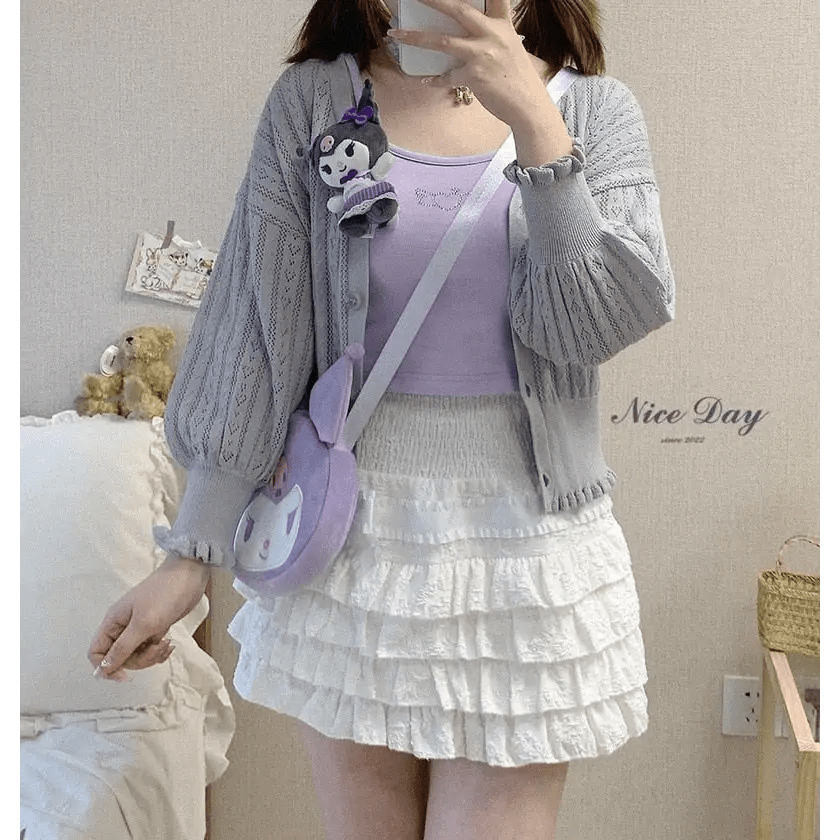 Enchanting Lace Cake Skirt in Classic Color Palette for a Dreamy Look - Cosparty