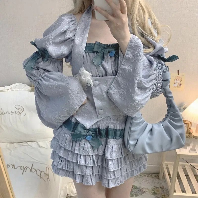 Enchanting Lace Cake Skirt in Classic Color Palette for a Dreamy Look - Cosparty