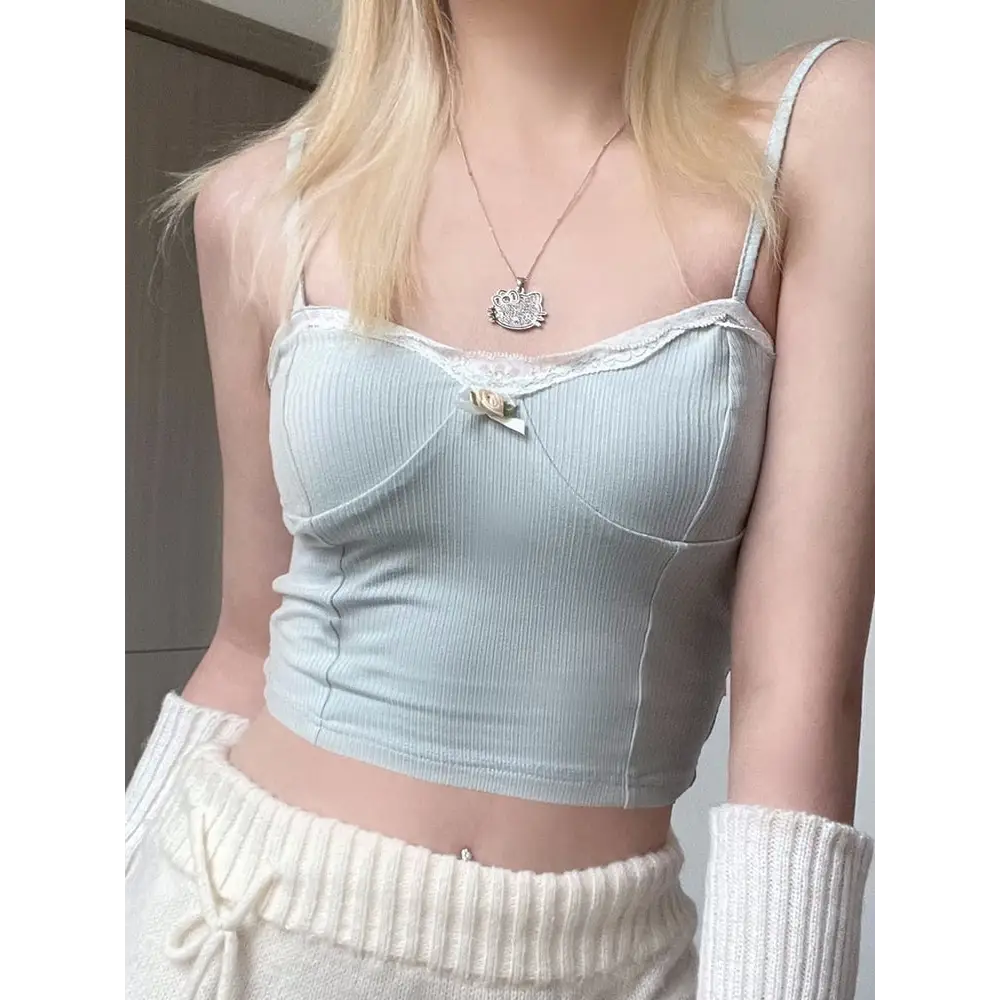 Ethereal Blue Rosebud Cami for Fairycore Enthusiasts