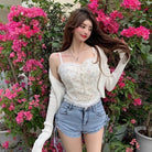 Ethereal Floral Camisole Inspired by Vintage French Film Elegance - shirt
