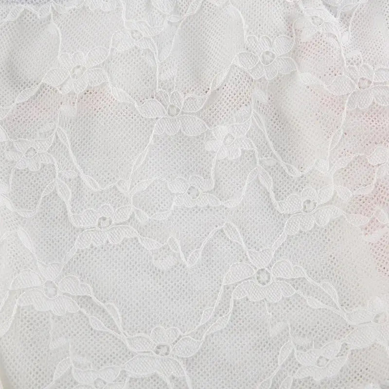 Ethereal Lace and Ribbon Bustier Crop Top - top