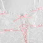 Ethereal Lace and Ribbon Bustier Crop Top - Cosparty