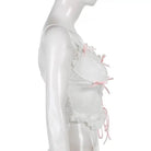 Ethereal Lace and Ribbon Bustier Crop Top - Cosparty