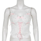 Ethereal Lace and Ribbon Bustier Crop Top - Cosparty