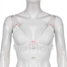 Ethereal Lace and Rosebud Bustier Crop Top - top