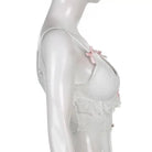 Ethereal Lace and Rosebud Bustier Crop Top - Cosparty