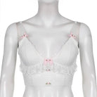 Ethereal Lace and Rosebud Bustier Crop Top - Cosparty