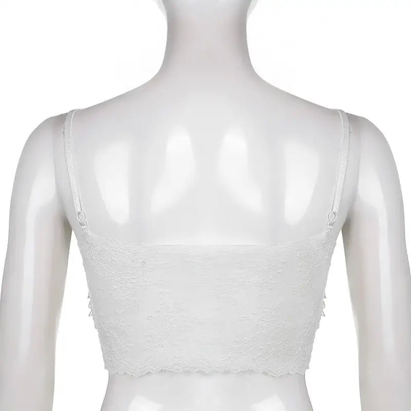 Ethereal Lace and Rosebud Bustier Crop Top - Cosparty