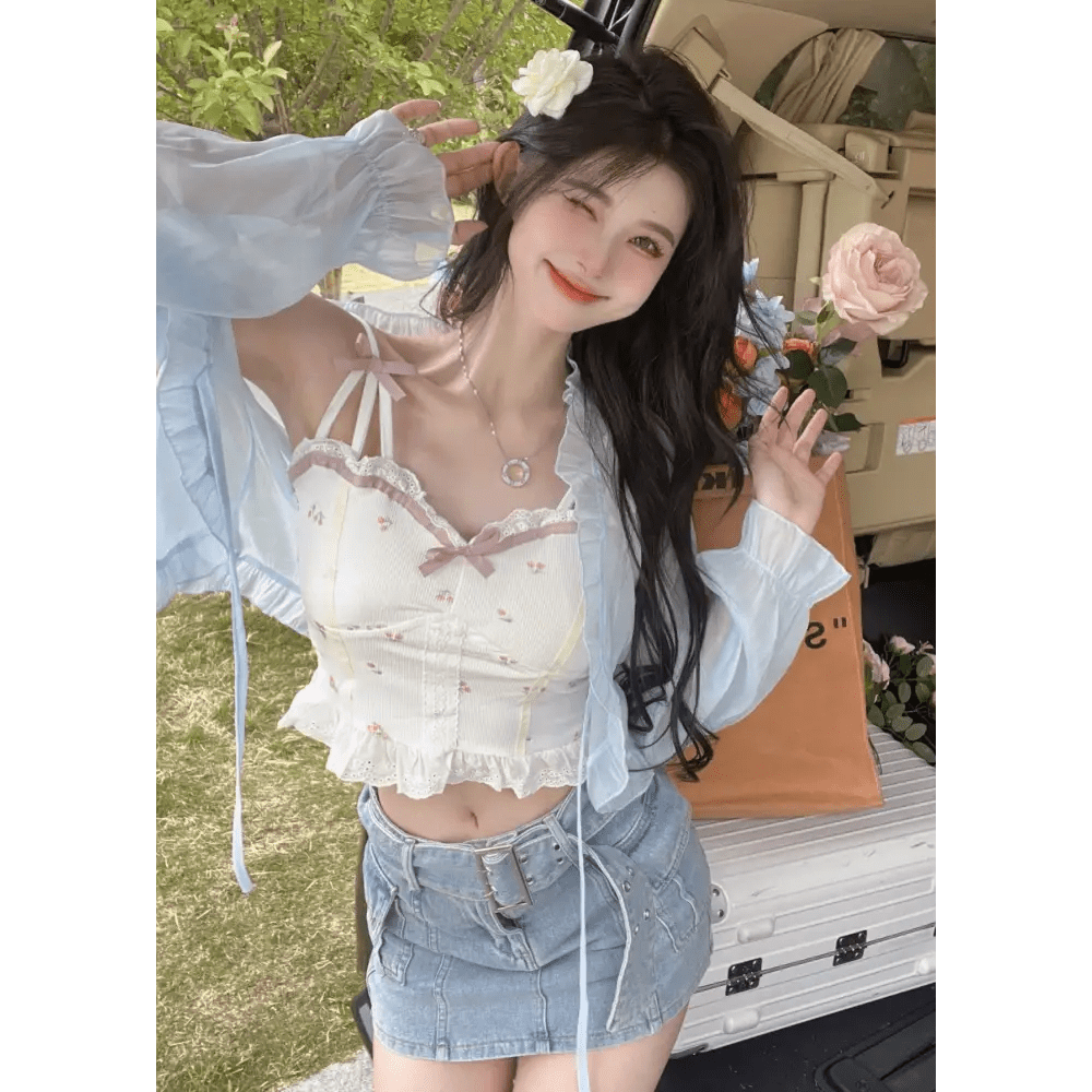 Ethereal Nymphette Cherry Bustier Crop Top - Cosparty