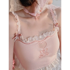 Ribbon Maiden Crop Top - Pink / S - top