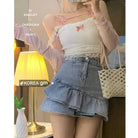 Ethereal Nymphette Knit Camisole with Lace Trim and Ribbons - Cosparty