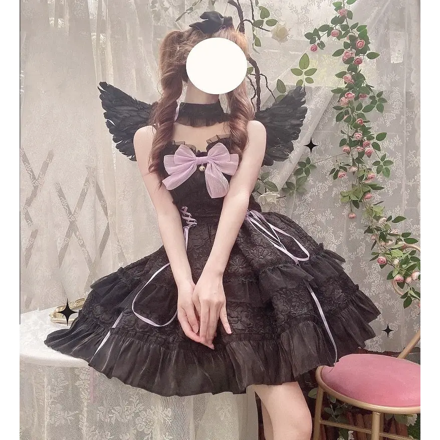 Angel Assembly Lolita Dress - Black Purple / S - dress